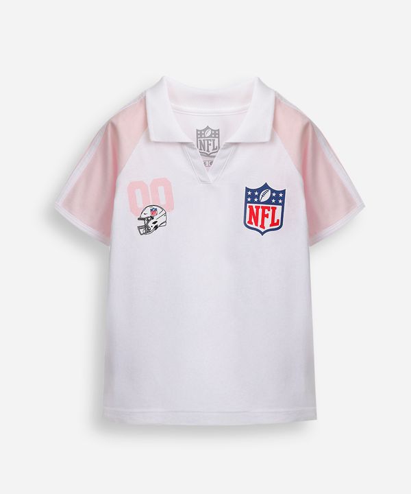 polo raglan infantil de algodão nfl off white 8