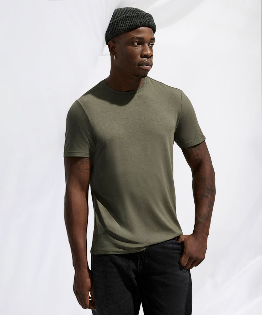 camiseta comfort masculina manga curta AIRtech verde