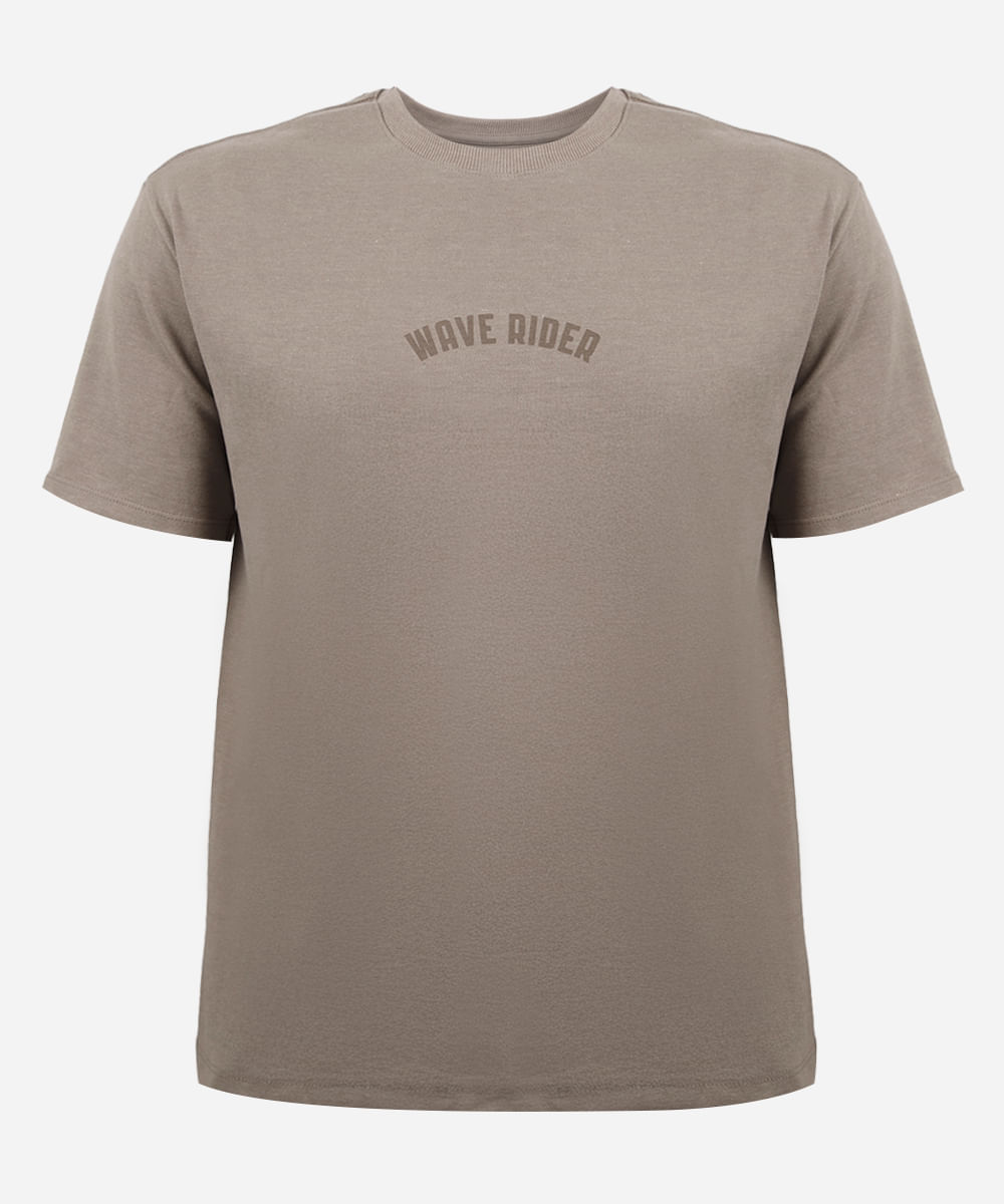camiseta juvenil com algodão wave rider bege