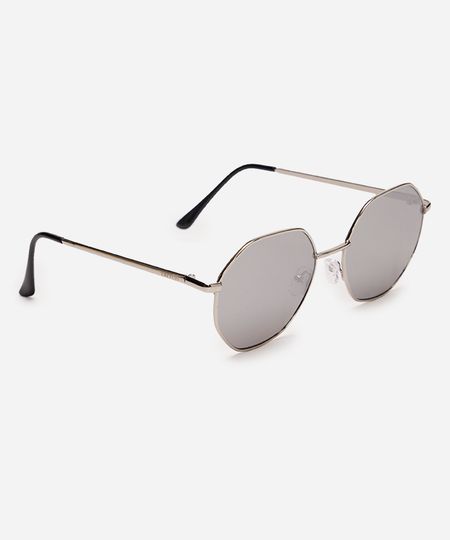 óculos de sol redondo triton unissex prateado UNICO óculos de sol redondo triton unissex prateado UNICO