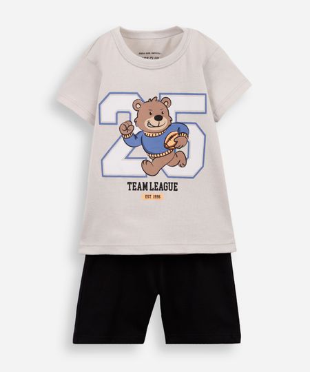 conjunto infantil curto tigre cinza 1 conjunto infantil curto tigre cinza 1