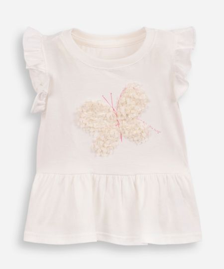 blusa infantil de algodão bordado borboleta com recortes e babados off white 4 blusa infantil de algodão bordado borboleta com recortes e babados off white 4