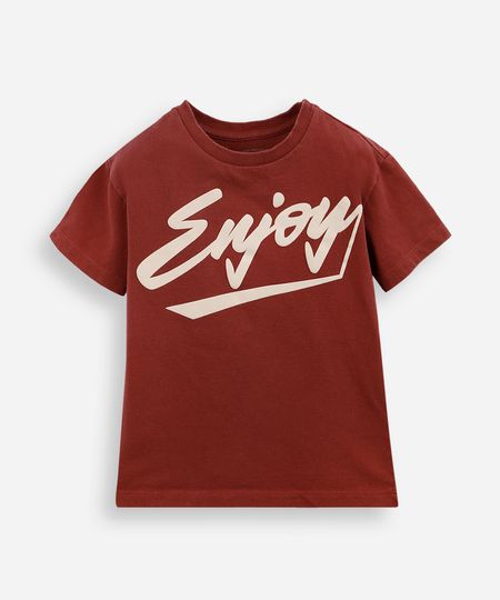 camiseta infantil de algodão enjoy vermelha 4 camiseta infantil de algodão enjoy vermelha 4