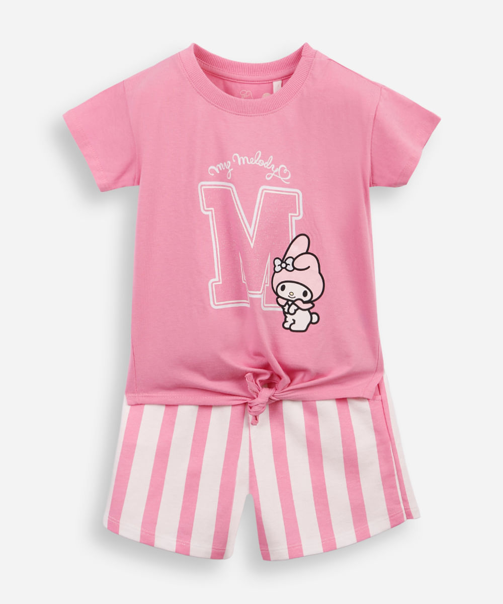 conjunto infantil my melody moletinho rosa