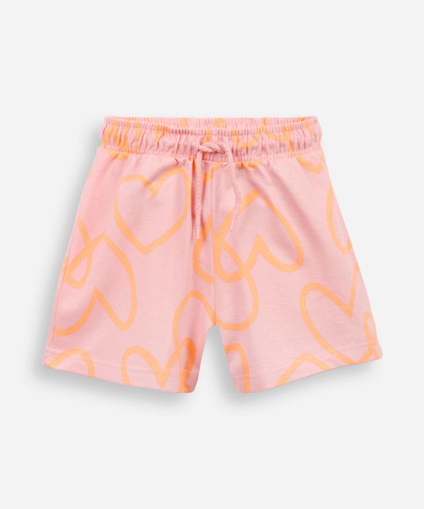 short infantil moletom estampa corações rosa 10