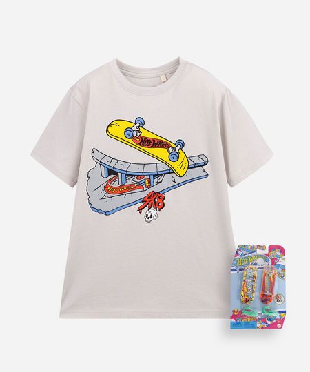 camiseta infantil de algodão hot wheels cinza 8 camiseta infantil de algodão hot wheels cinza 8