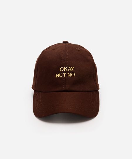 boné aba curva de sarja okay but no marrom UNICO boné aba curva de sarja okay but no marrom UNICO