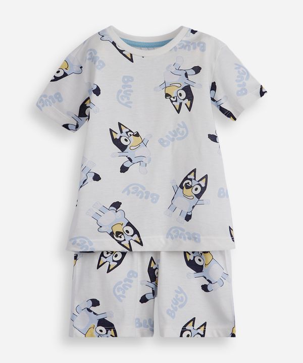 pijama curto infantil de algodão bluey off white 5