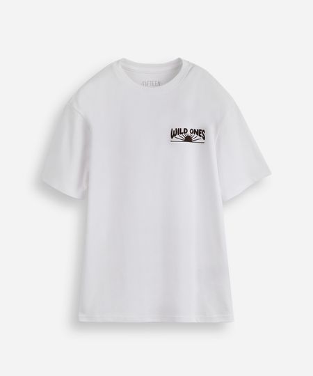 camiseta juvenil manga curta wild ones off white 10