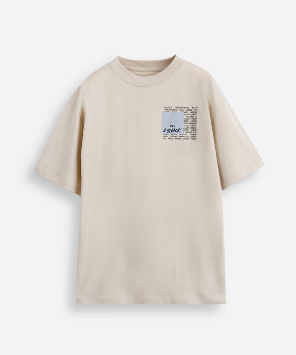 camiseta juvenil de algodão estampada bege 14