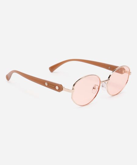 óculos de sol oval triton dourado UNICO
