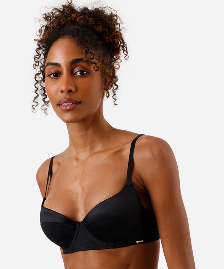 sutiã meia taça com recorte acetinado preto 44 sutiã meia taça com recorte acetinado preto 44