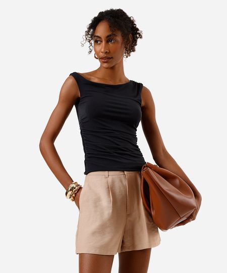 short de alfaiataria feminino em viscose texturizado bege 36 short de alfaiataria feminino em viscose texturizado bege 36