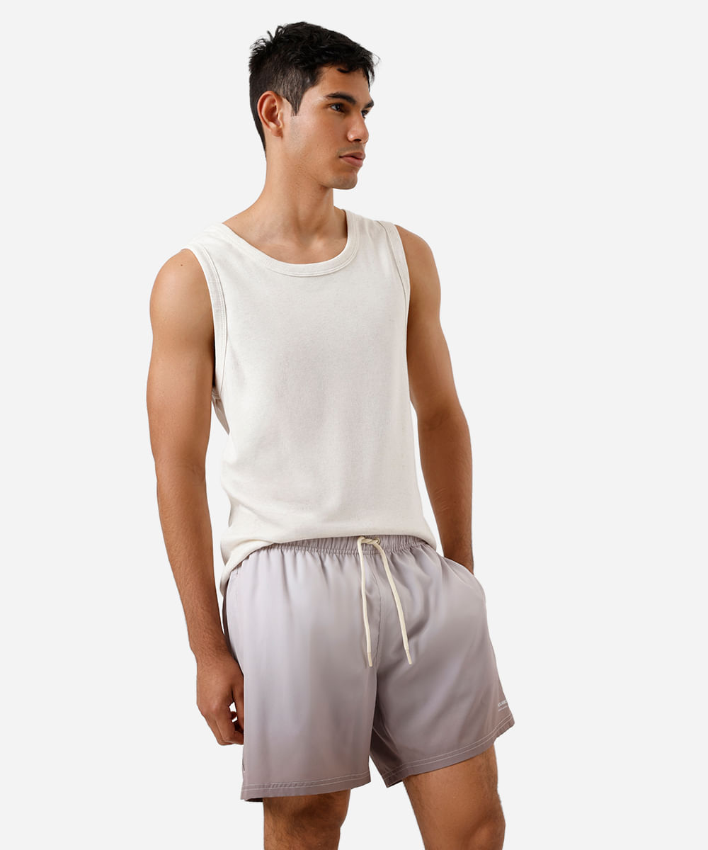 shorts cos elástico estampado gradiente bege