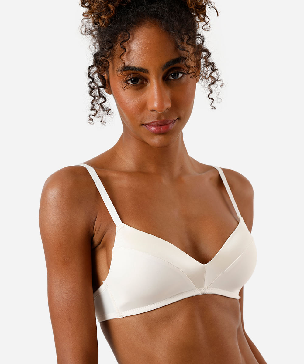 sutiã meia taça com recorte acetinado off white