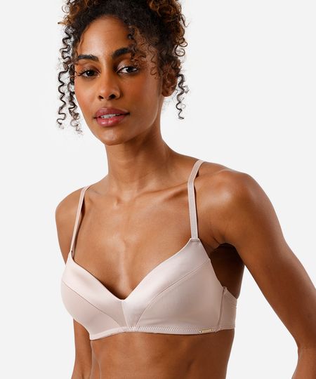 sutiã meia taça com recorte acetinado bege 44 sutiã meia taça com recorte acetinado bege 44