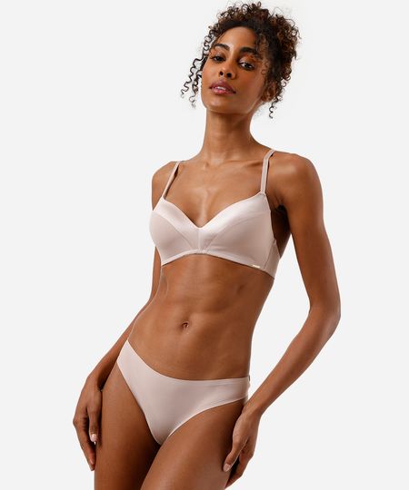 calcinha biquíni com recorte acetinado bege G calcinha biquíni com recorte acetinado bege G