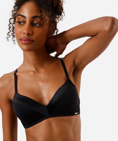 sutiã meia taça com recorte acetinado preto 44 sutiã meia taça com recorte acetinado preto 44