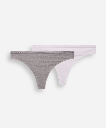 kit de 2 calcinhas fio dental texturizadas colorido G kit de 2 calcinhas fio dental texturizadas colorido G