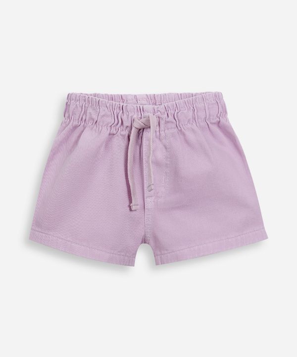 short infantil de sarja cós elástico lilás 2