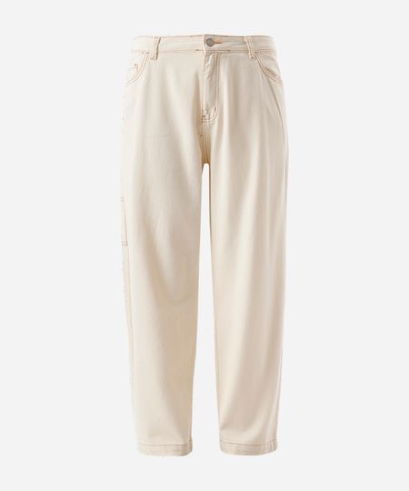 calça masculina baggy plus size bege 52