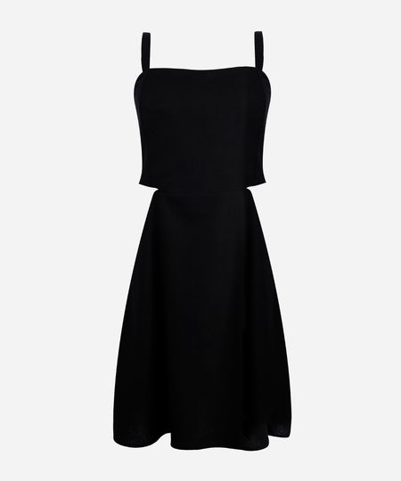 vestido juvenil curto com cutout na cintura preto 12