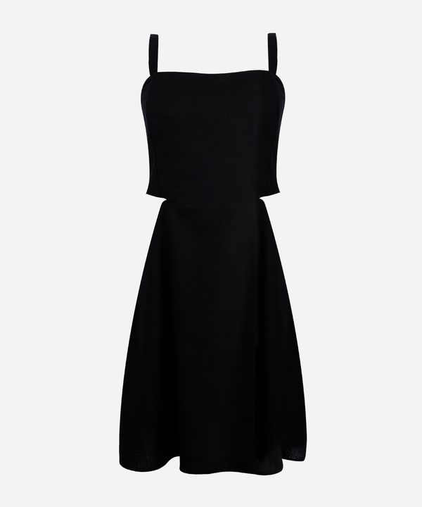 vestido juvenil curto com cutout na cintura preto 14