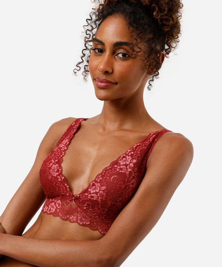 sutiã triangulo de renda floral vinho 42 sutiã triangulo de renda floral vinho 42