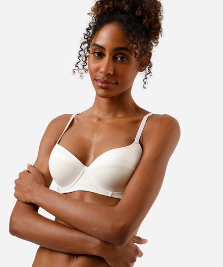 sutiã meia taça com recorte acetinado off white 40 sutiã meia taça com recorte acetinado off white 40