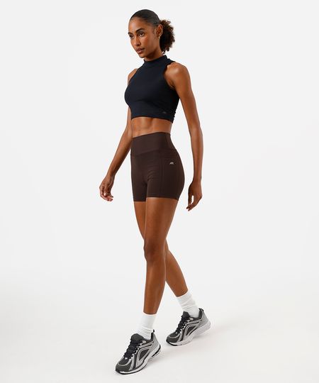 bermuda curta feminina com bolsos esportiva ace marrom GG bermuda curta feminina com bolsos esportiva ace marrom GG