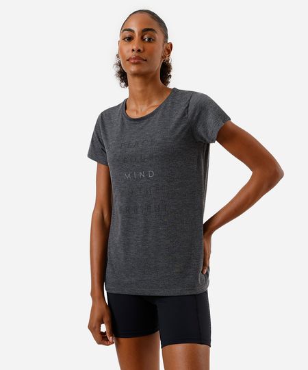blusa feminina alongada manga curta esportiva ace cinza P