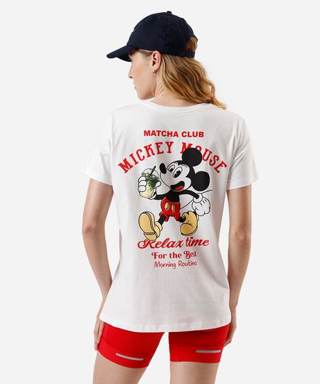 camiseta feminina de algodão mickey matcha club off white M camiseta feminina de algodão mickey matcha club off white M