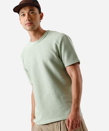 camiseta masculina de algodão texturizada verde G