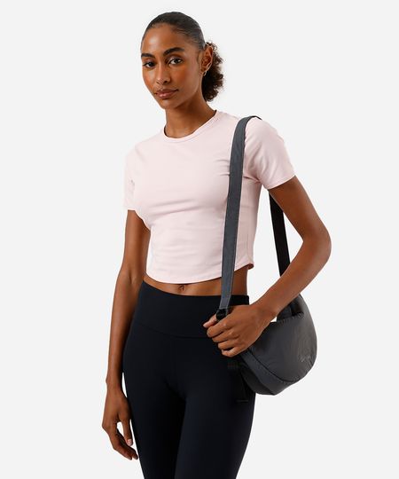 cropped feminino esportivo ace manga curta - rosa claro P