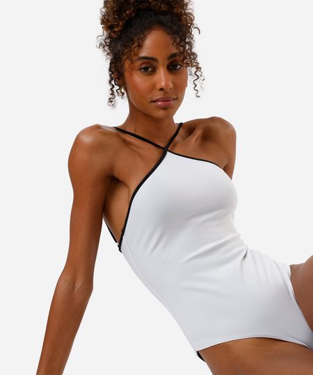 maiô dupla face halterneck alça fina off white M maiô dupla face halterneck alça fina off white M