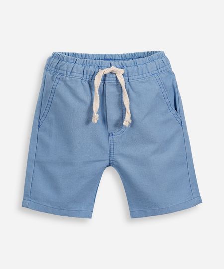 bermuda reta infantil de sarja cós elástico azul 5 bermuda reta infantil de sarja cós elástico azul 5