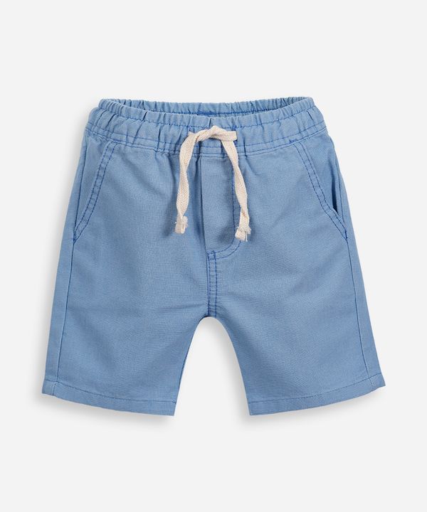 bermuda reta infantil de sarja cós elástico azul 1
