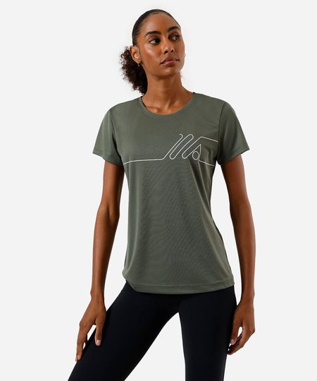 camiseta feminina manga curta esportiva ace verde M