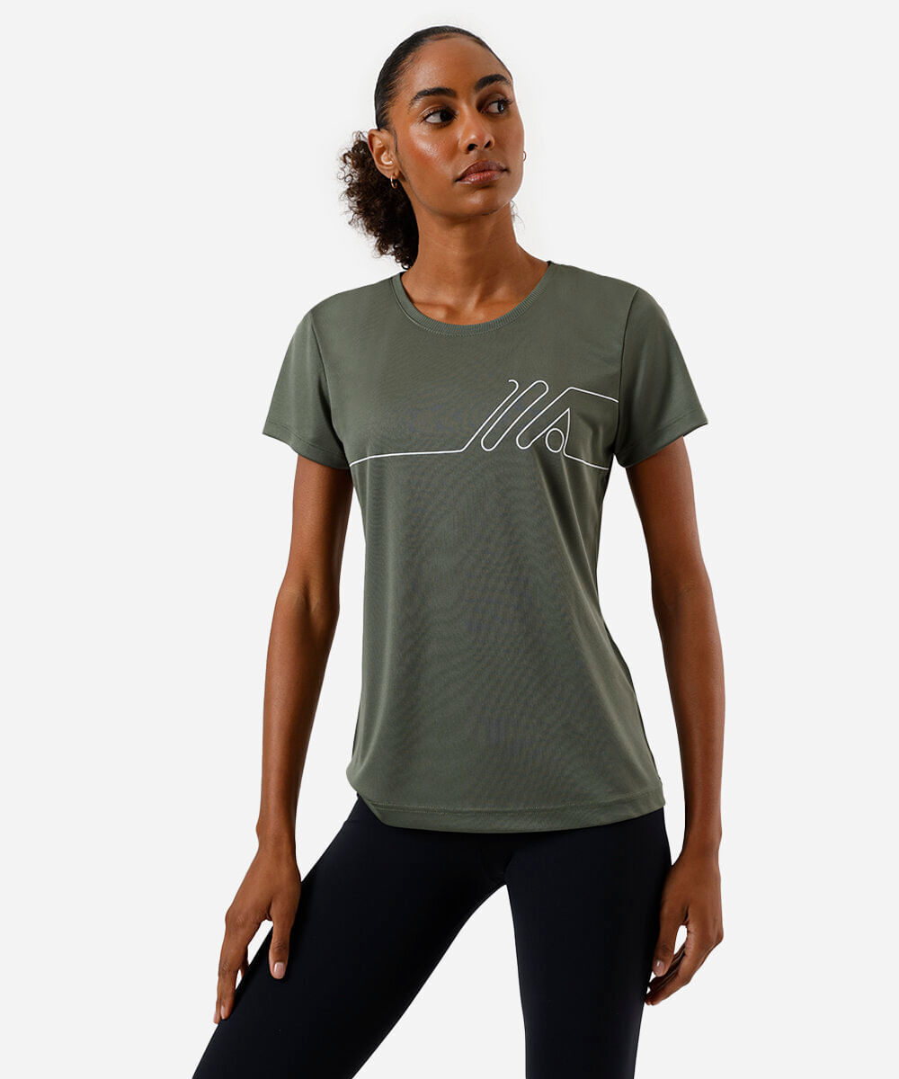 camiseta esportiva manga curta verde