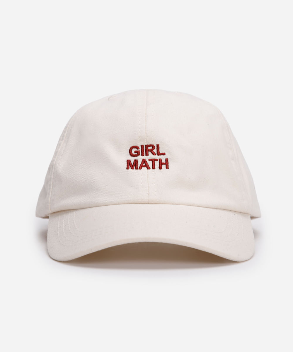 boné aba curva bordado girl math bege