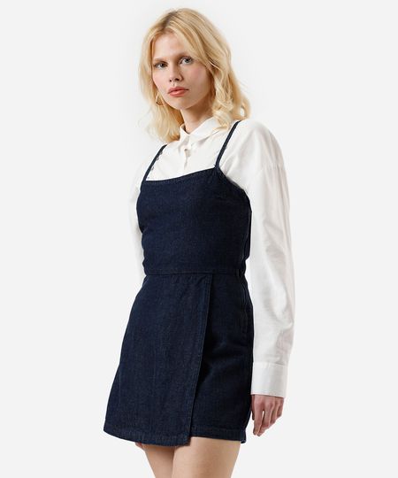 macaquinho feminina jeans alça fina azul GG macaquinho feminina jeans alça fina azul GG