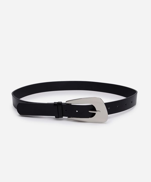 cinto com fivela alongada preto 95CM