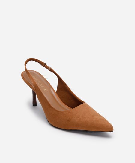 scarpin bico fino salto alto texturizado oneself bege 36 scarpin bico fino salto alto texturizado oneself bege 36