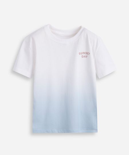 camiseta de algodão infantil bicolor sunset day off white 4 camiseta de algodão infantil bicolor sunset day off white 4