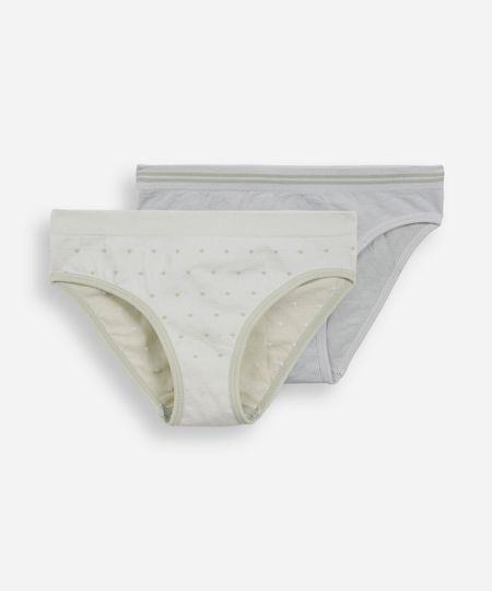 kit de 2 calcinhas biquíni infantis sem costura colorido M