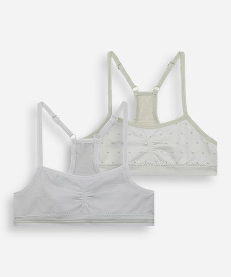 kit de 2 sutiãs top nadador infantis sem costura colorido G kit de 2 sutiãs top nadador infantis sem costura colorido G