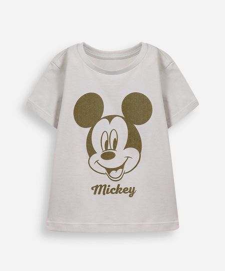 camiseta infantil de algodão mickey texturizada cinza 3 camiseta infantil de algodão mickey texturizada cinza 3