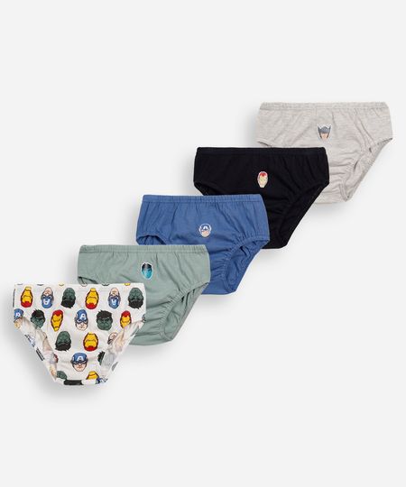 kit de 5 cuecas slip infantis de algodão os vingadores colorido 6 kit de 5 cuecas slip infantis de algodão os vingadores colorido 6