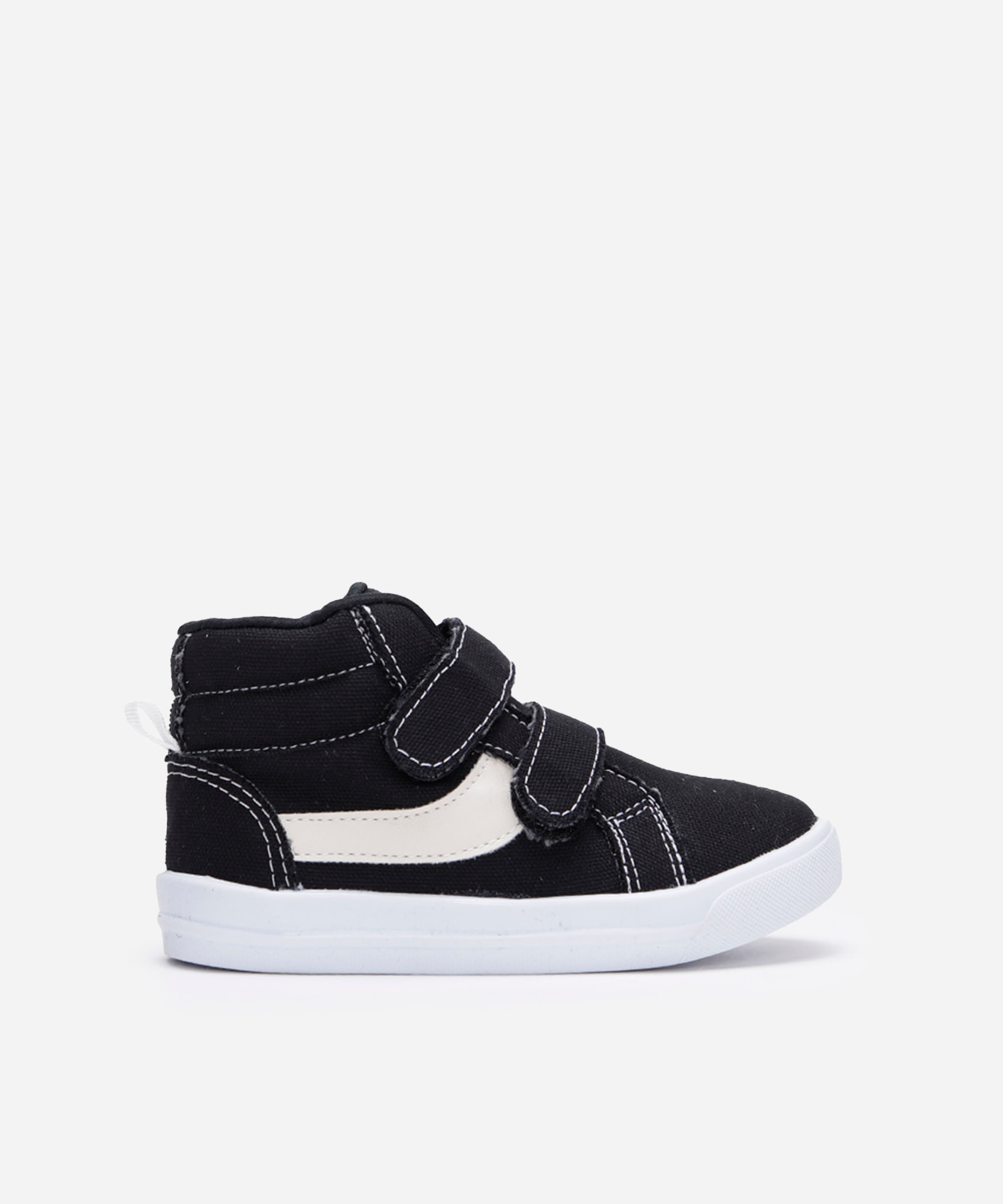 tênis cano alto infantil com velcro preto