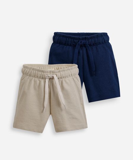 kit de 2 shorts infantis de moletom cós elástico colorido 5 kit de 2 shorts infantis de moletom cós elástico colorido 5